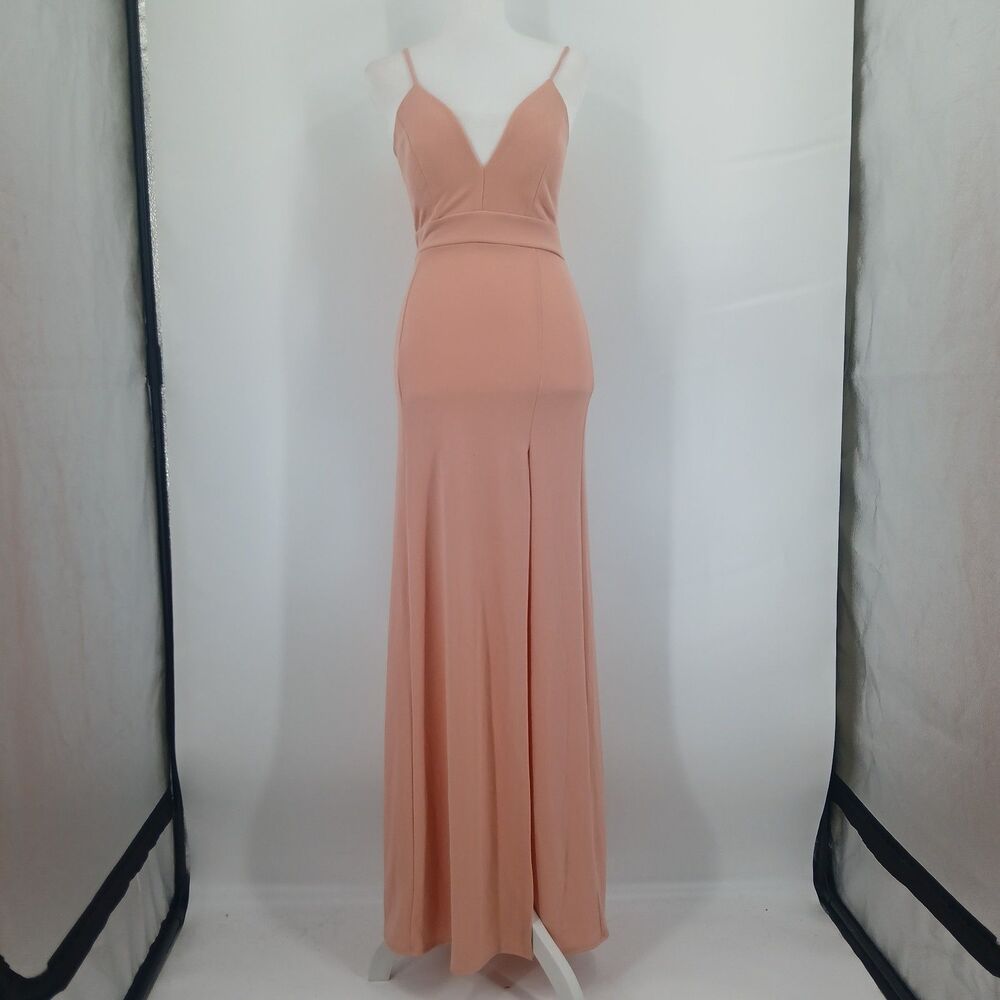 Fashion Nova Womens Pink Halter Neck Cutout Front Maxi Dress NWT size S
